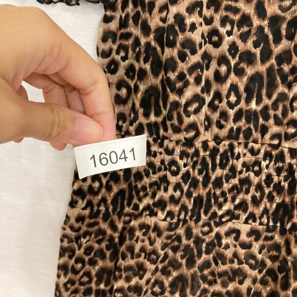 INC International Concepts Brown Leopard Print Stretch Short Sleeve Top 1X - Picture 9 of 9